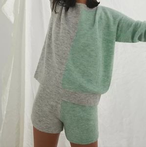 Saturday/Sunday lea colorblocked knit lounge set anthropologie small
